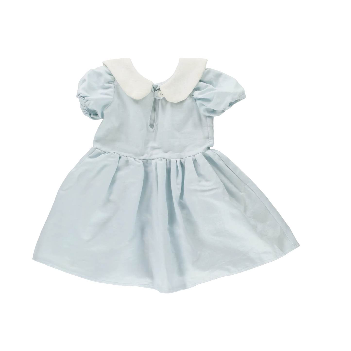 'Chloe' Cotton Dress - Powder Blue (18-24M)