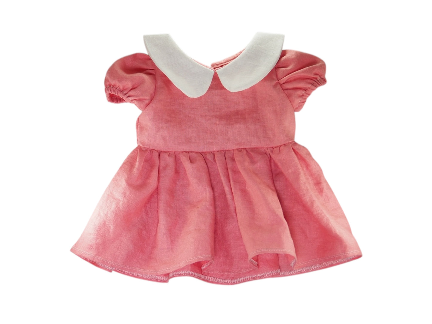 'Chloe' Cotton Linen Dress - Watermelon Pink (0-3M)