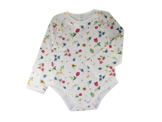 Petit Garden Long Sleeve Cotton Baby Onesie