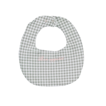 "Bon Appétit" Organic Cotton Baby Bib - Sage Gingham