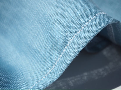 'Chloe' Cotton Linen Dress - Sky Blue (6-9M)