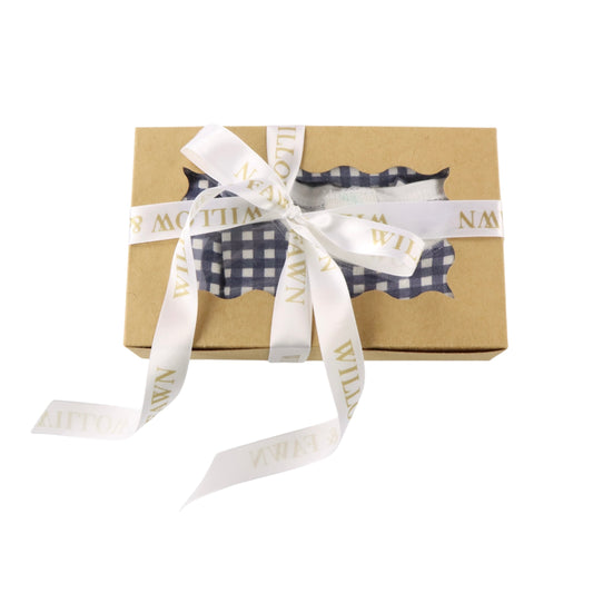 Baby Gift Set - Navy Gingham Cotton