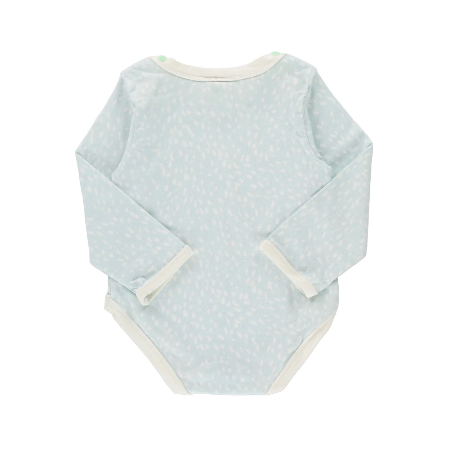 Mint Spots Long Sleeve Cotton Baby Onesie