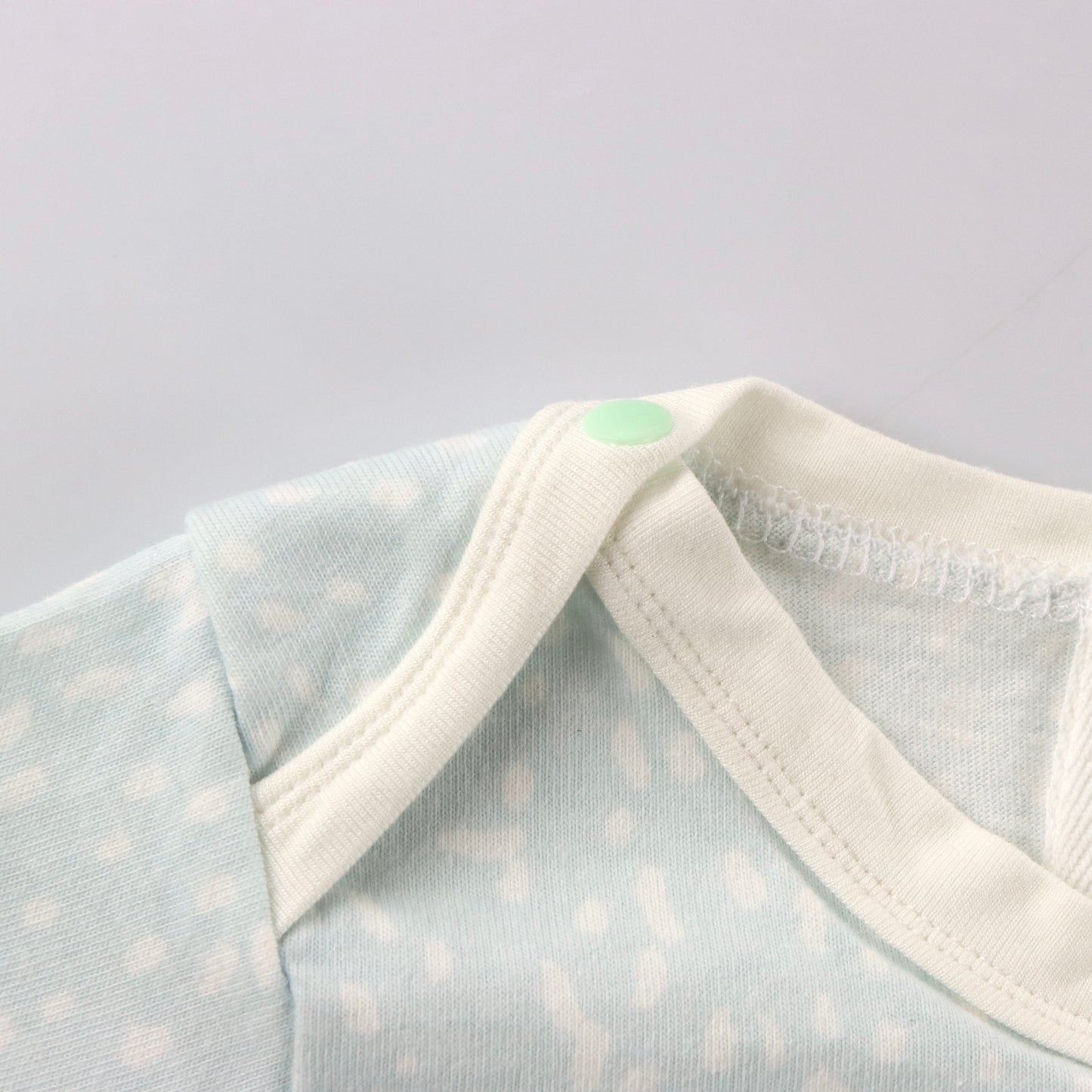 Mint Spots Long Sleeve Cotton Baby Onesie