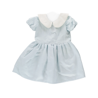 'Chloe' Cotton Dress - Powder Blue (18-24M)